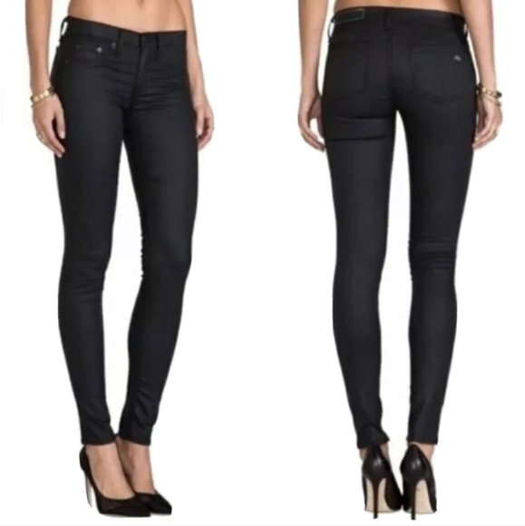 rag & bone Denim - Rag & Bone The Legging in Coated Black Shoreditch size 27